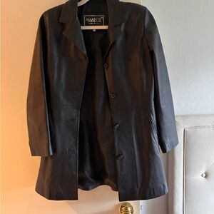 Women's Black Leather Coat
